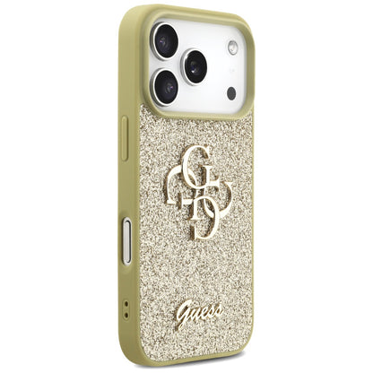 Hülle für Apple iPhone 17 Pro Max, Guess, Fixed Glitter Big 4G, Gold