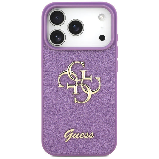 Hülle für Apple iPhone 17 Pro Max, Guess, Fixed Glitter Big 4G, Lila