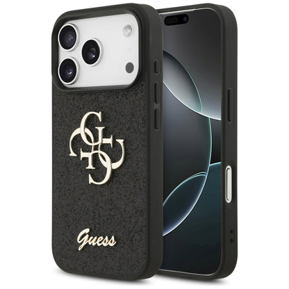 Hülle für Apple iPhone 17 Pro Max, Guess, Fixed Glitter Big 4G, Schwarz