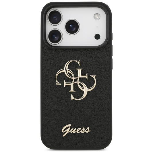 Hülle für Apple iPhone 17 Pro Max, Guess, Fixed Glitter Big 4G, Schwarz