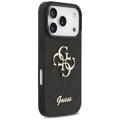 Hülle für Apple iPhone 17 Pro Max, Guess, Fixed Glitter Big 4G, Schwarz