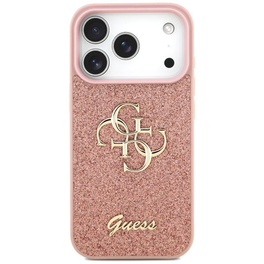 Hülle für Apple iPhone 17 Pro Max, Guess, Fixed Glitter Big 4G, Rosa