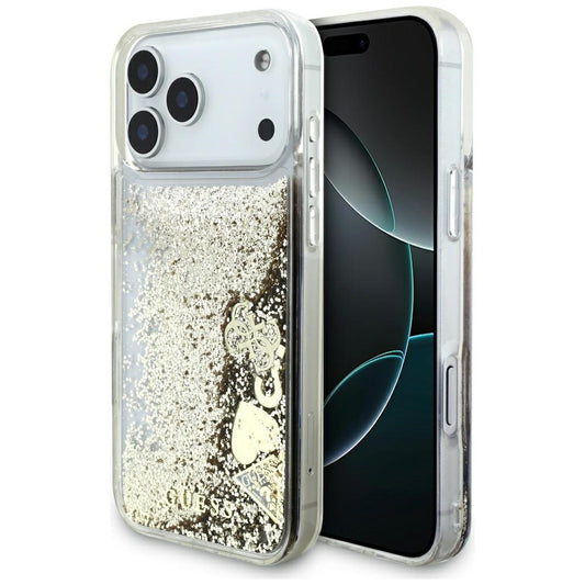 Hülle für Apple iPhone 17 Pro Max, Guess, Liquid Glitter Charms, Gold