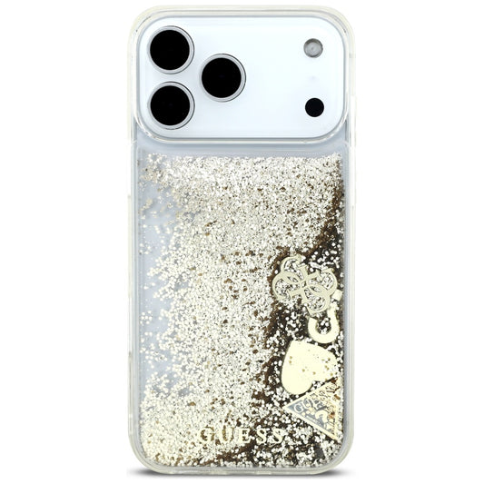 Hülle für Apple iPhone 17 Pro Max, Guess, Liquid Glitter Charms, Gold