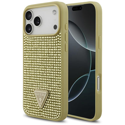 Hülle für Apple iPhone 17 Pro Max, Guess, Rhinestone Triangle Logo, Gold