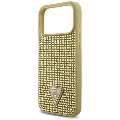 Hülle für Apple iPhone 17 Pro Max, Guess, Rhinestone Triangle Logo, Gold
