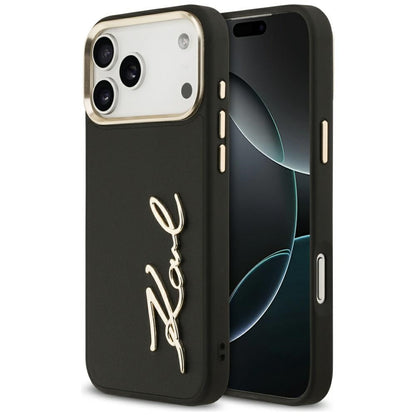 Hülle für Apple iPhone 17 Pro Max, Karl Lagerfeld, Script Logo, Schwarz