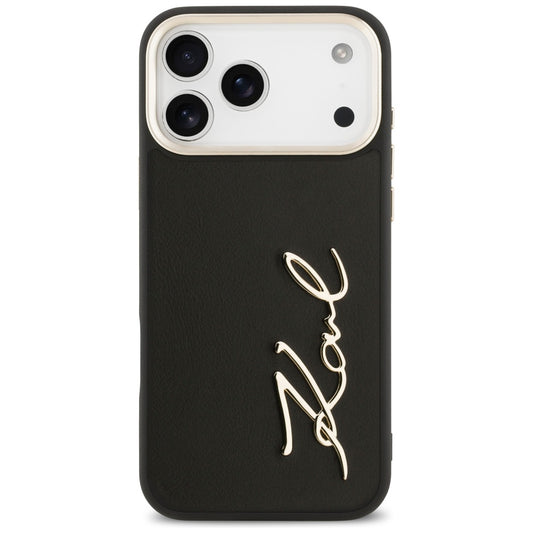 Hülle für Apple iPhone 17 Pro Max, Karl Lagerfeld, Script Logo, Schwarz