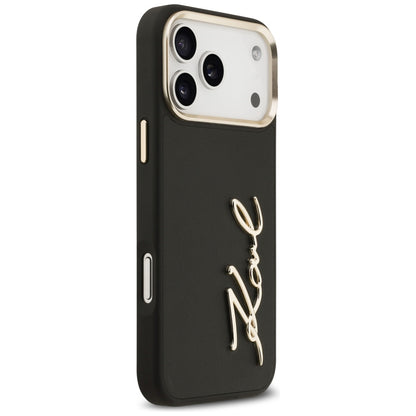 Hülle für Apple iPhone 17 Pro Max, Karl Lagerfeld, Script Logo, Schwarz