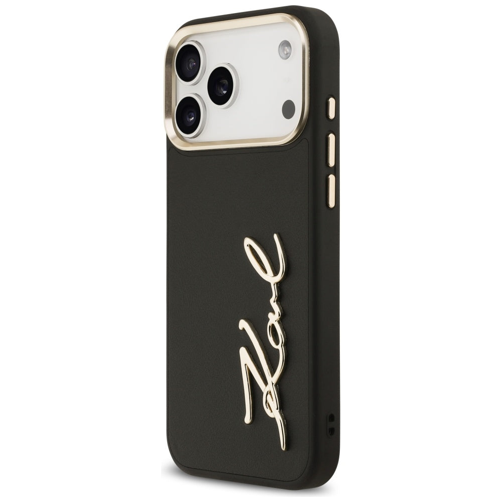 Hülle für Apple iPhone 17 Pro Max, Karl Lagerfeld, Script Logo, Schwarz
