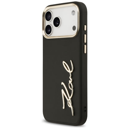 Hülle für Apple iPhone 17 Pro Max, Karl Lagerfeld, Script Logo, Schwarz