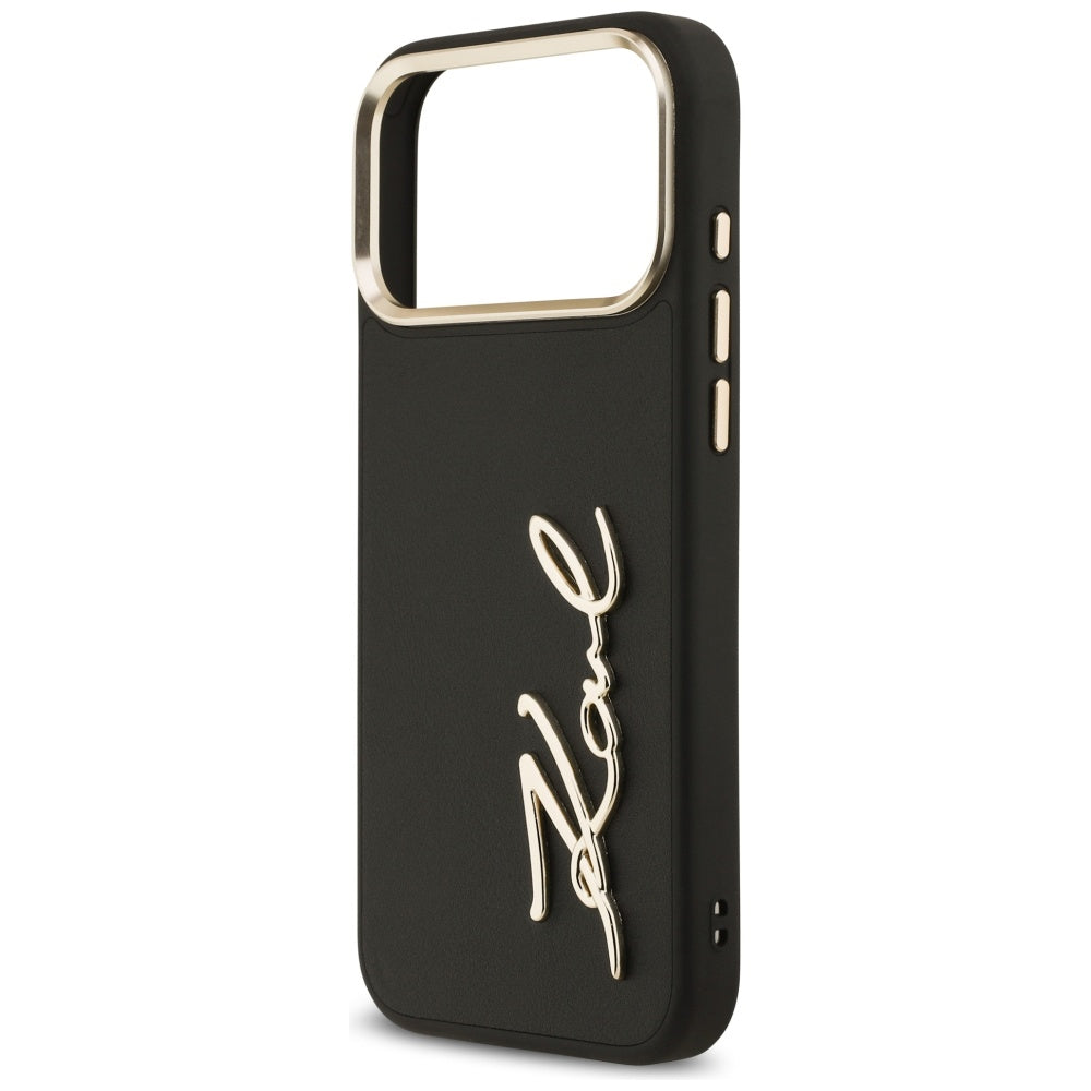 Hülle für Apple iPhone 17 Pro Max, Karl Lagerfeld, Script Logo, Schwarz