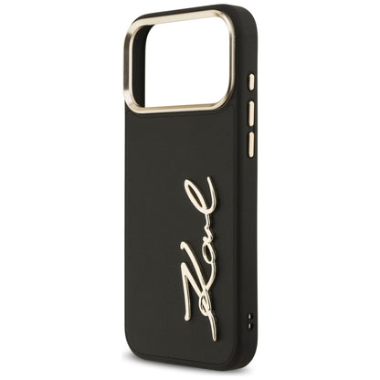 Hülle für Apple iPhone 17 Pro Max, Karl Lagerfeld, Script Logo, Schwarz