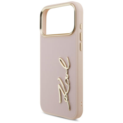 Hülle für Apple iPhone 17 Pro Max, Karl Lagerfeld, Script Logo, Rosa