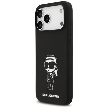 Hülle für Apple iPhone 17 Pro Max, Karl Lagerfeld, Sketch und Logo Karl, Schwarz