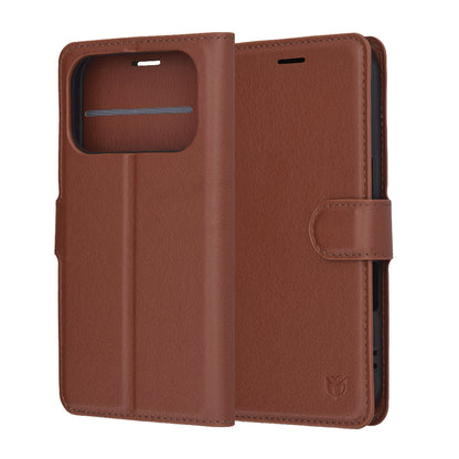Hülle für Apple iPhone 17 Pro Max, Techsuit, Leather Folio, Braun