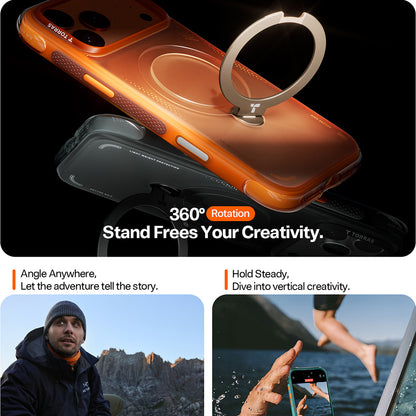 Case for Apple iPhone 17 Pro Max, Torras, Ostand Spin Air, Gray