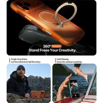MagSafe Hülle für Apple iPhone 17 Pro Max, Torras, Ostand Spin Air, Orange
