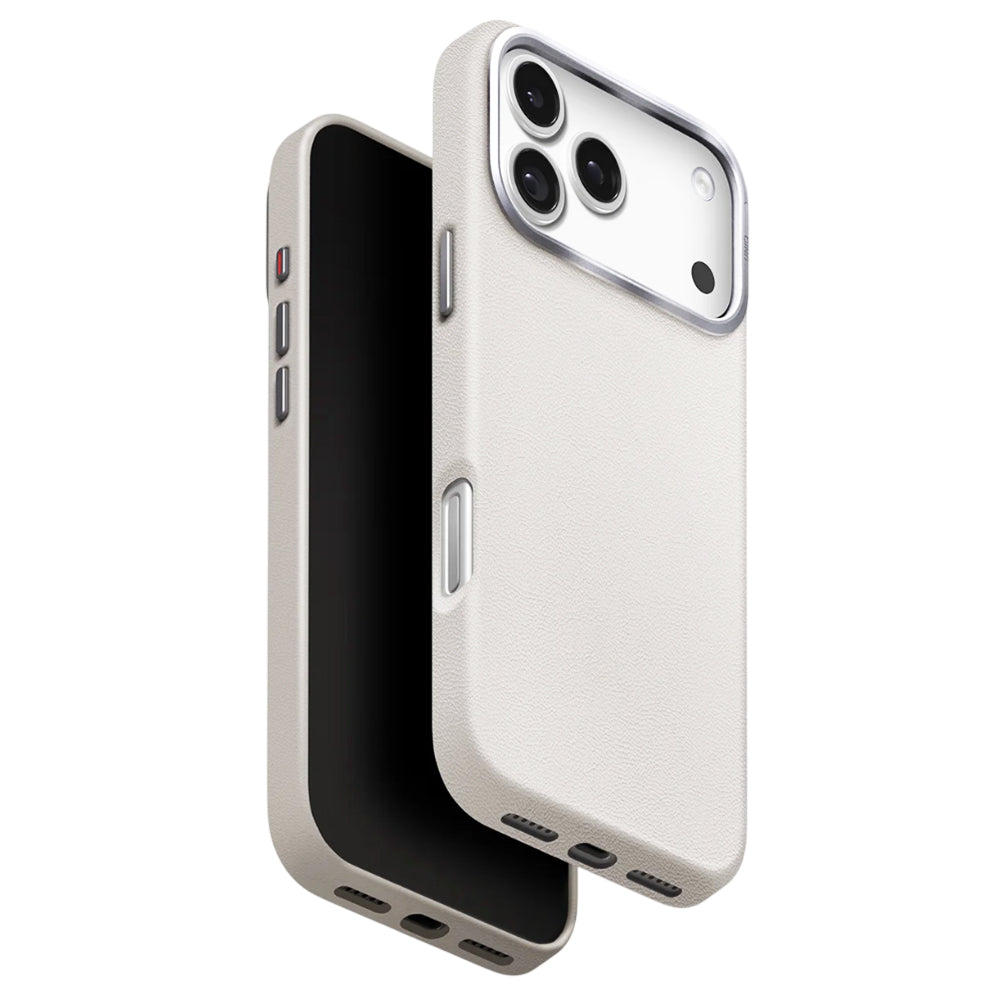Hülle für Apple iPhone 17 Pro Max, UNIQ, Lyden Leatherette, Grau