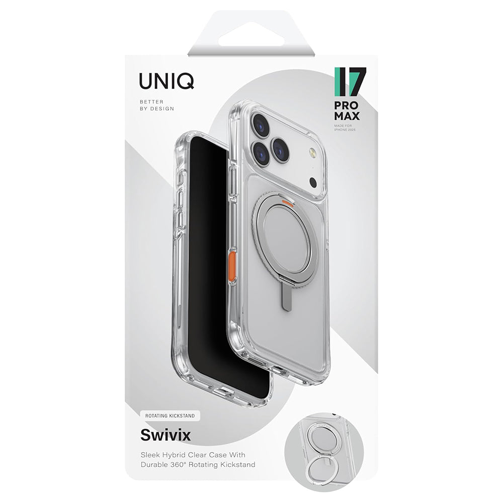 Hülle für Apple iPhone 17 Pro Max, UNIQ, Swivix, Silbern