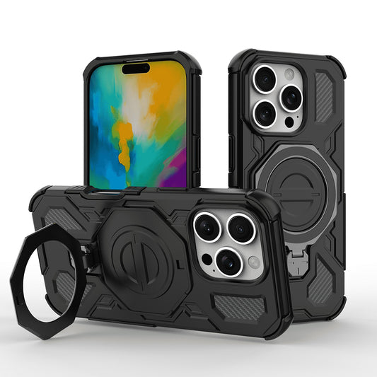 Hülle für Apple iPhone 17 Pro, Techsuit, Carbon Shield Pro, Schwarz