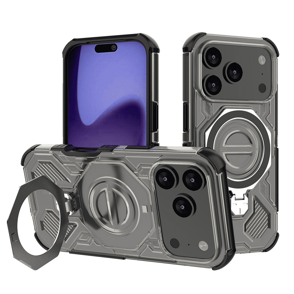 Hülle für Apple iPhone 17 Pro, Techsuit, Carbon Shield Pro, Hell Schwarz