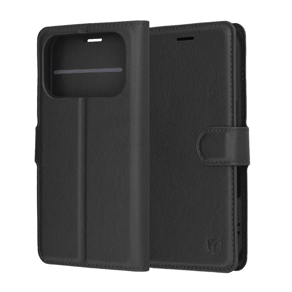 Hülle für Apple iPhone 17 Pro, Techsuit, Leather Folio, Schwarz