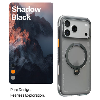 MagSafe Hülle für Apple iPhone 17 Pro, Torras, Ostand Spin Air, Grau