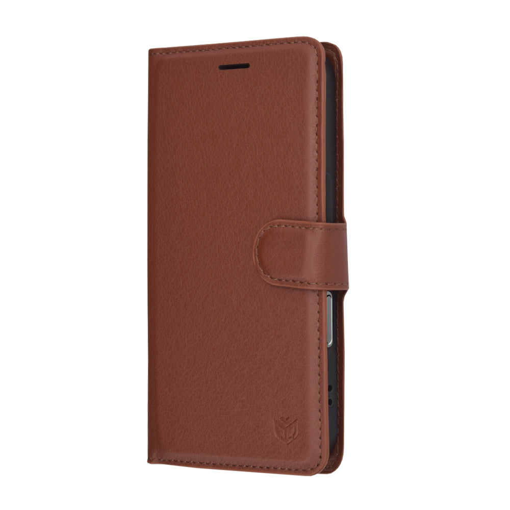 Hülle für Apple iPhone 17, Techsuit, Leather Folio, Braun