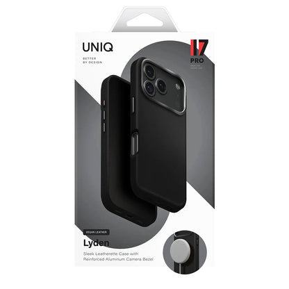 Hülle für Apple iPhone 17, UNIQ, Lyden Leatherette, Schwarz
