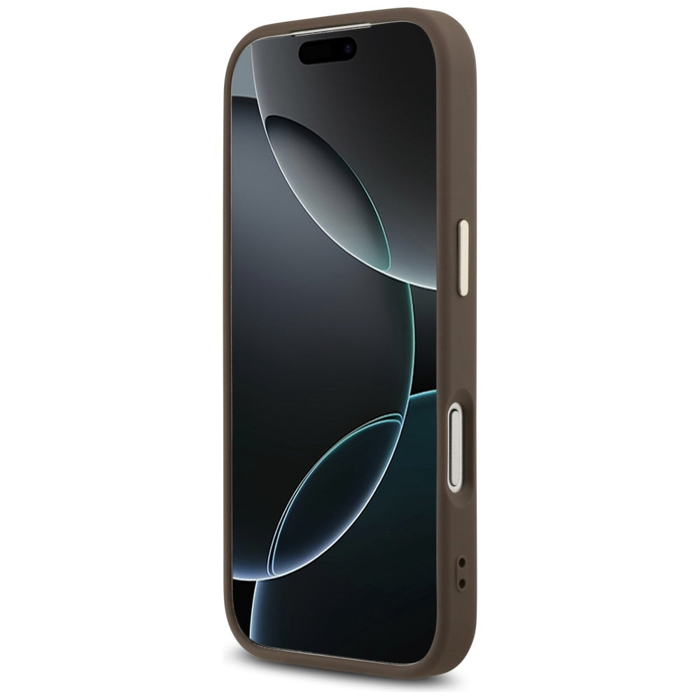 Hülle für Apple iPhone 18 Pro / 17 Pro, Guess, 4G Big Classic Logo, Braun