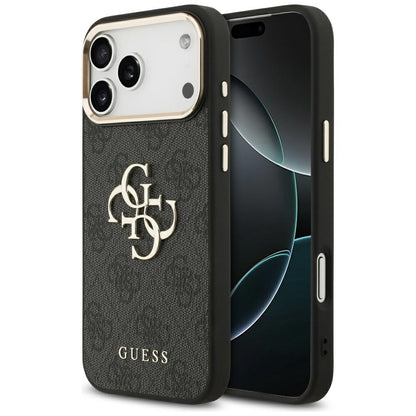 Hülle für Apple iPhone 18 Pro / 17 Pro, Guess, 4G Big Classic Logo, Schwarz