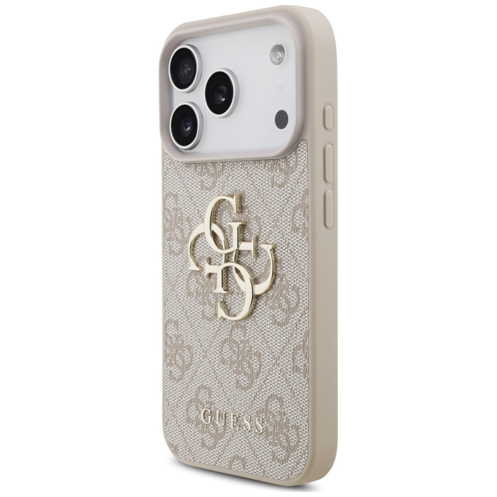 Hülle für Apple iPhone 18 Pro / 17 Pro, Guess, 4G Classic Logo mit Riemen, Rosa
