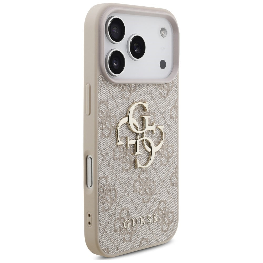 Hülle für Apple iPhone 18 Pro / 17 Pro, Guess, 4G Classic Logo mit Riemen, Rosa