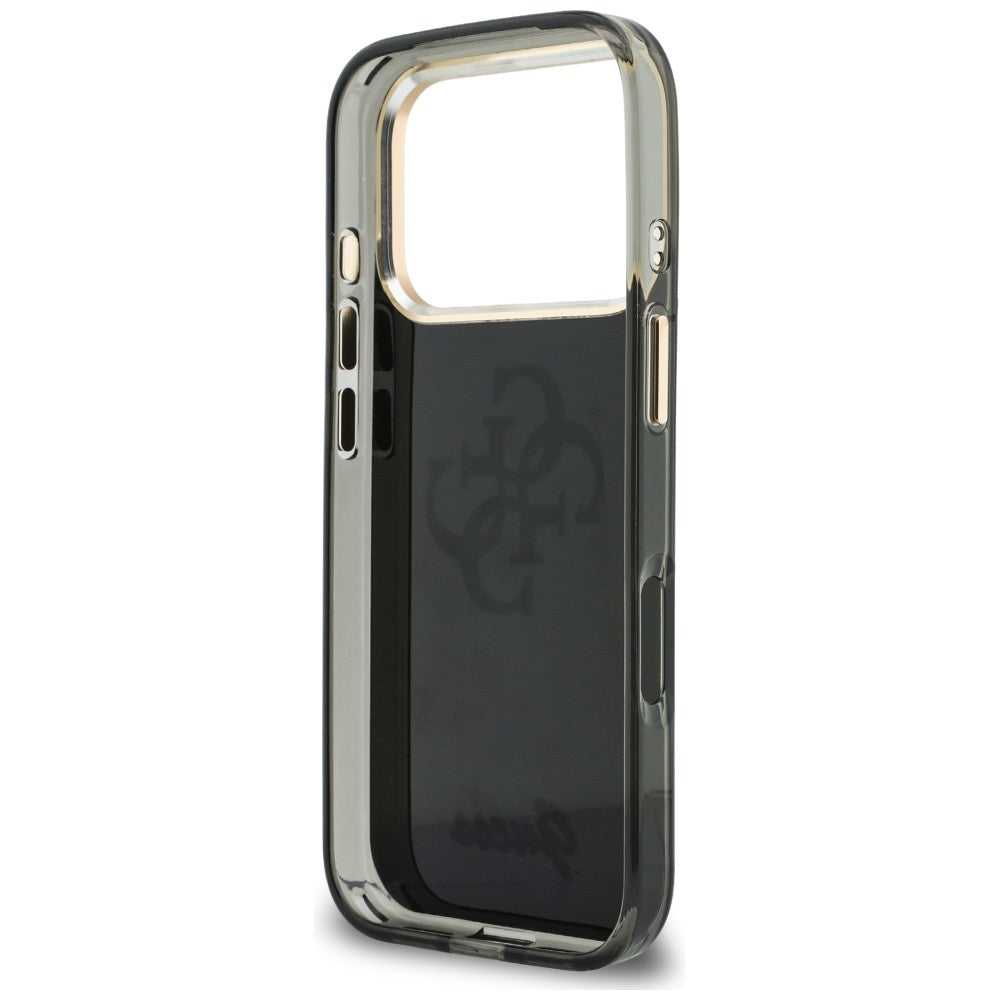 Hülle für Apple iPhone 18 Pro / 17 Pro, Guess, IML 4G Metal Script, Schwarz