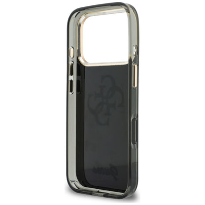 Hülle für Apple iPhone 18 Pro / 17 Pro, Guess, IML 4G Metal Script, Schwarz