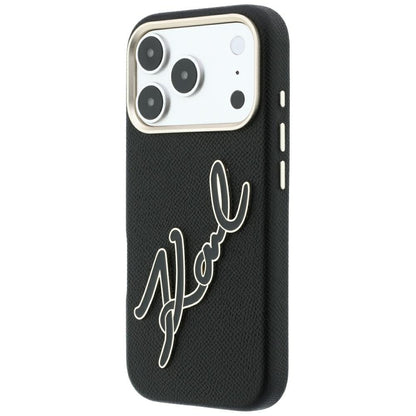 Case for Apple iPhone 18 Pro / 17 Pro, Karl Lagerfeld, Smooth Big Resin Signature Logo, Black