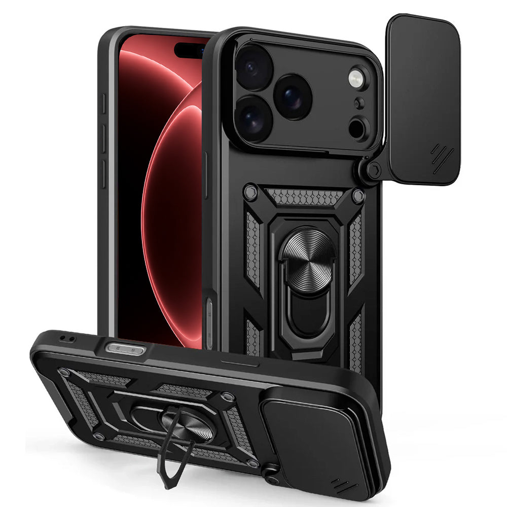 Hülle für Apple iPhone 18 Pro / 17 Pro, Techsuit, CamShield, Schwarz