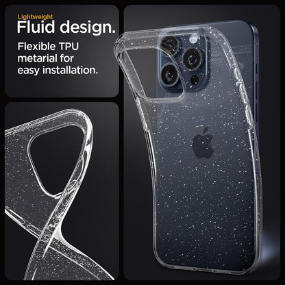 Hülle für Apple iPhone 18 Pro / 17 Pro, Techsuit, SparkleSkin, Transparent