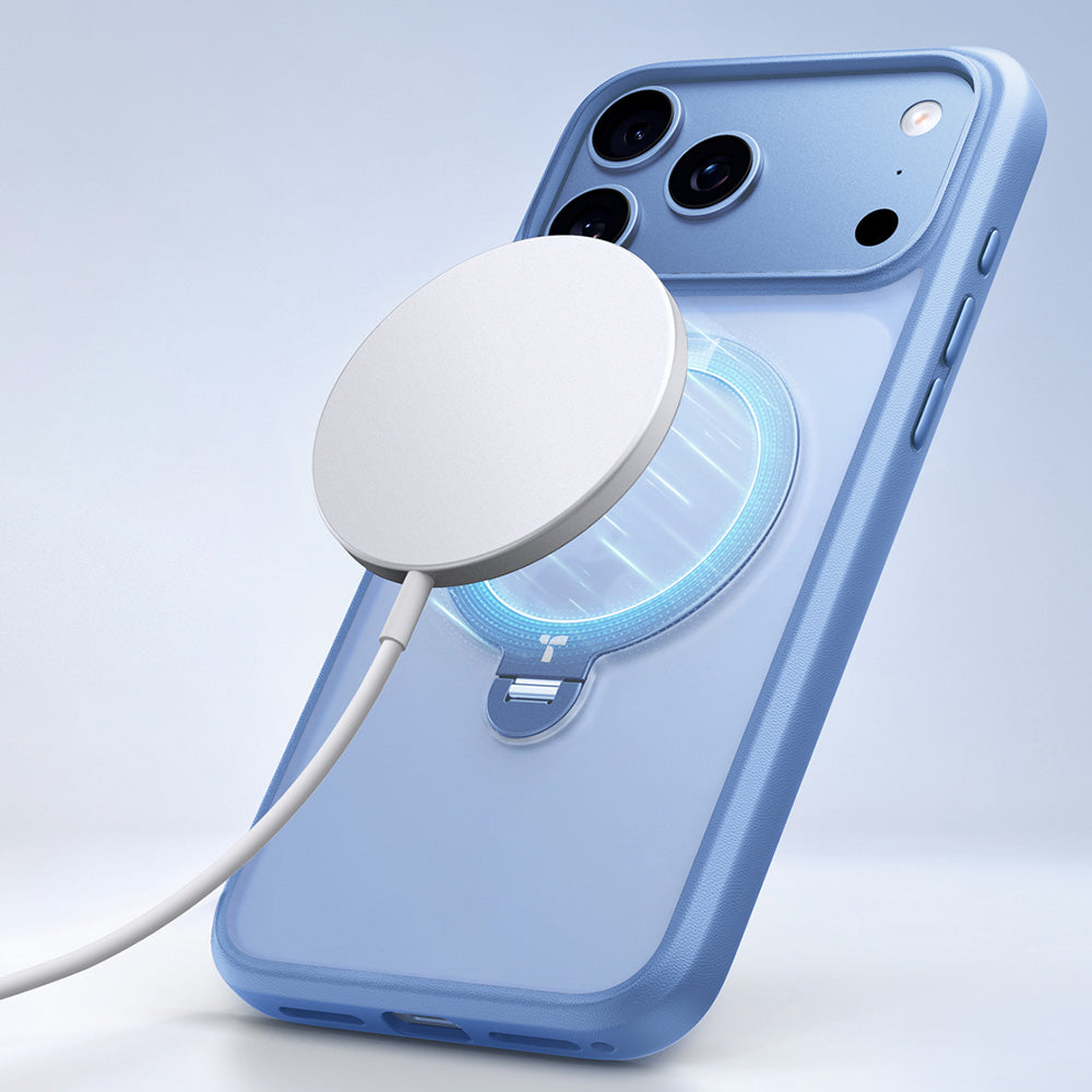 MagSafe-Hülle für Apple iPhone 18 Pro / 17 Pro, Torras, Ostand Spin, Blau