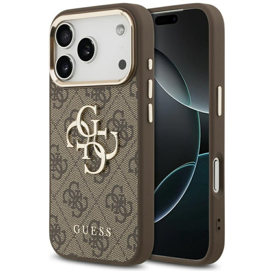 Case for Apple iPhone 18 Pro Max / 17 Pro Max, Guess, 4G Big Classic Logo, Brown
