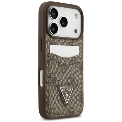 Hülle für Apple iPhone 18 Pro Max / 17 Pro Max, Guess, 4G Double Card Triangle, Braun