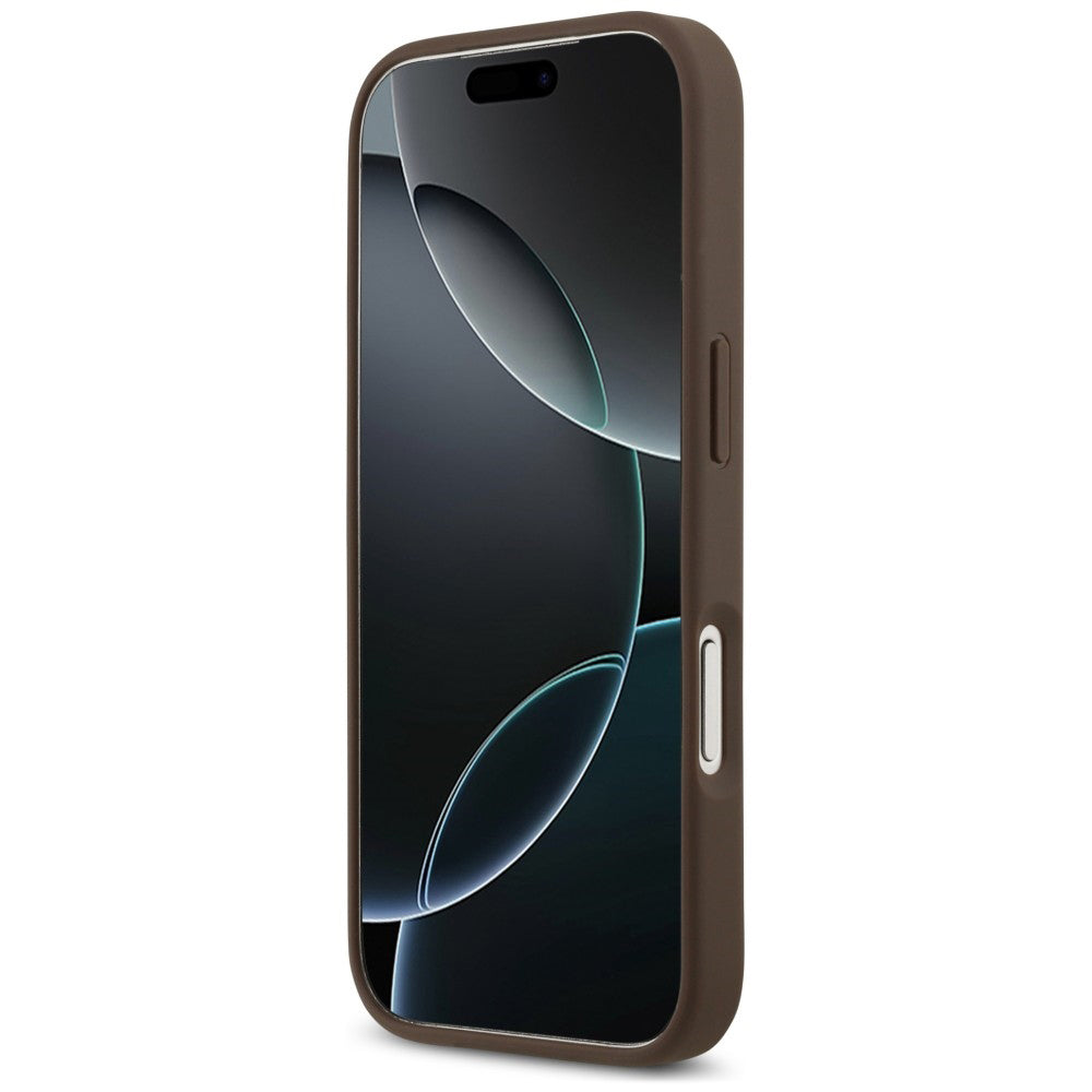 Hülle für Apple iPhone 18 Pro Max / 17 Pro Max, Guess, 4G Double Card Triangle, Braun