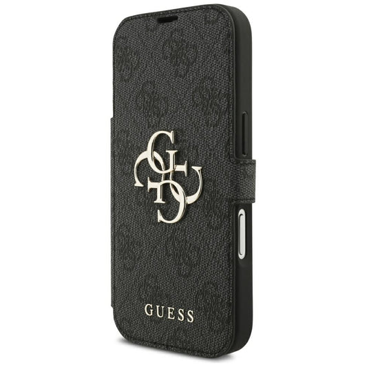 Hülle für Apple iPhone 18 Pro Max / 17 Pro Max, Guess, 4G Metall-Logo, Schwarz