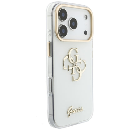 Hülle für Apple iPhone 18 Pro Max / 17 Pro Max, Guess, IML 4G Metal Script, Weiß