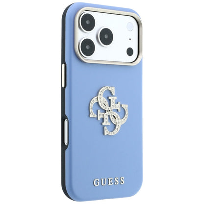 Hülle für Apple iPhone 18 Pro Max / 17 Pro Max, Guess, Smooth Big Strass Logo, Hellblau