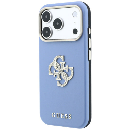 Hülle für Apple iPhone 18 Pro Max / 17 Pro Max, Guess, Smooth Big Strass Logo, Hellblau