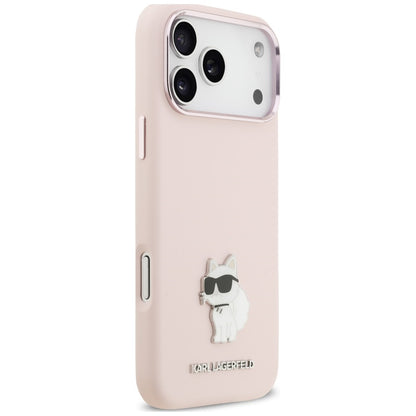 Hülle für Apple iPhone 18 Pro Max / 17 Pro Max, Karl Lagerfeld, Choupette Metal Pin, Rosa