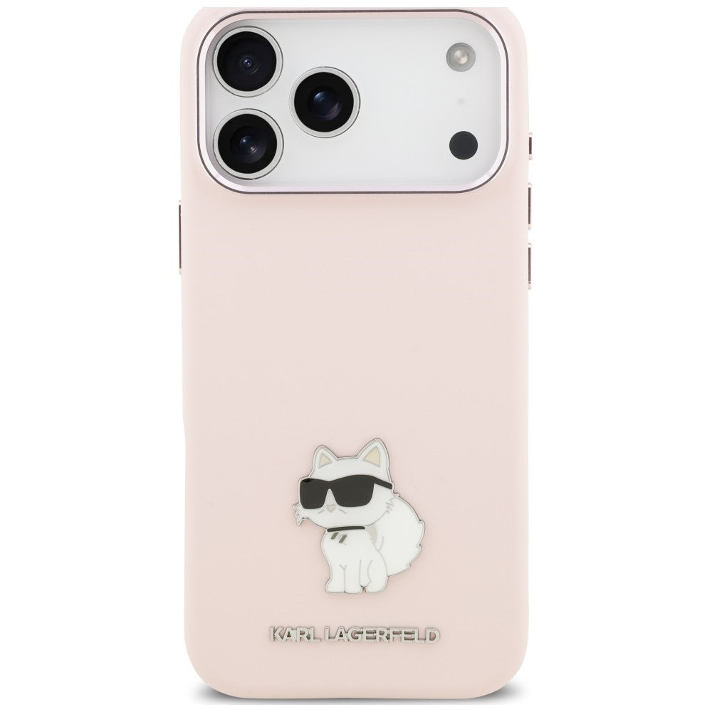 Hülle für Apple iPhone 18 Pro Max / 17 Pro Max, Karl Lagerfeld, Choupette Metal Pin, Rosa
