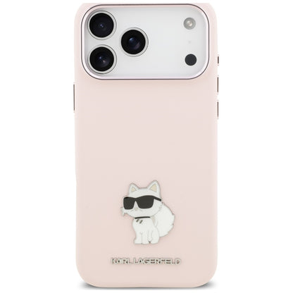 Hülle für Apple iPhone 18 Pro Max / 17 Pro Max, Karl Lagerfeld, Choupette Metal Pin, Rosa